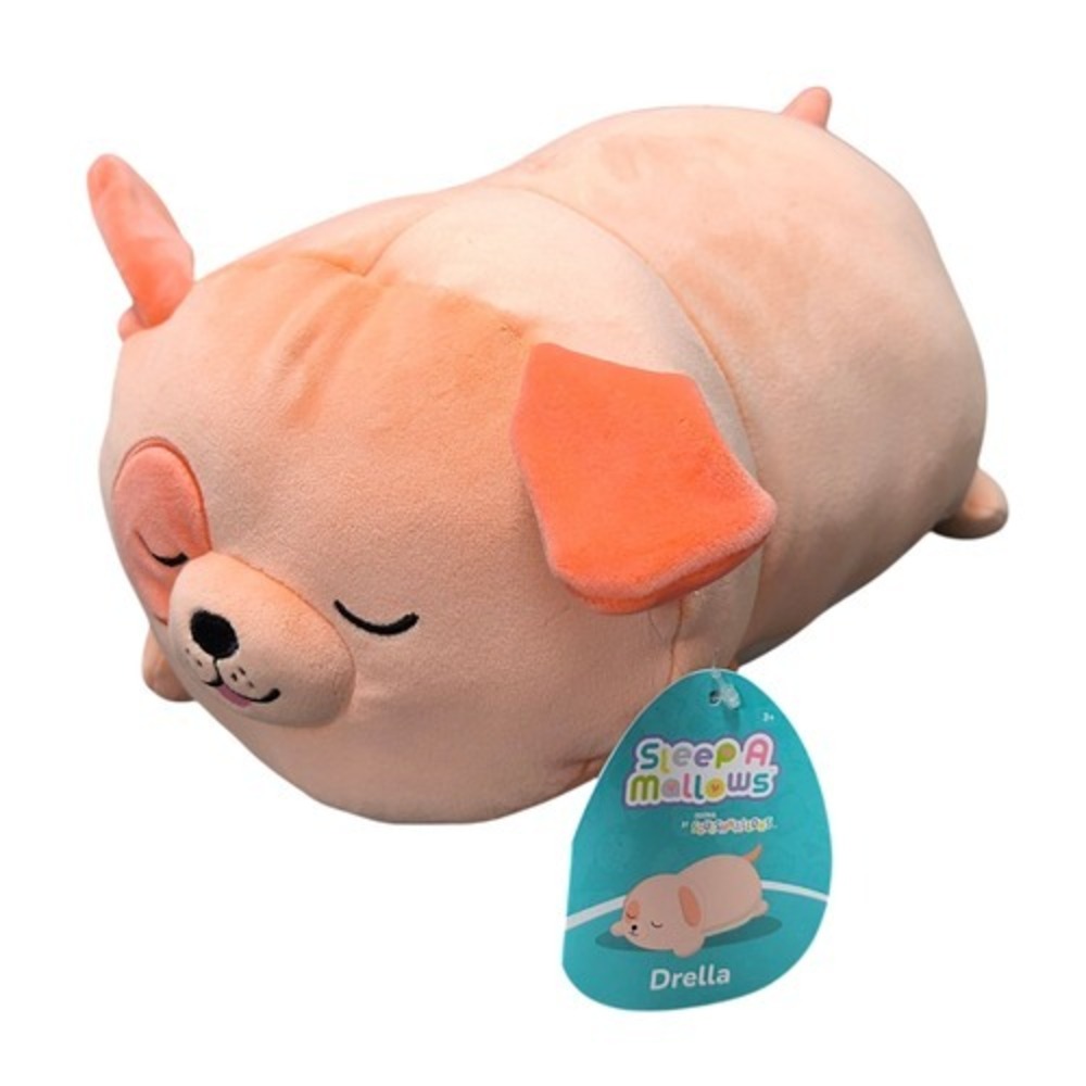 2024 Squishmallow Sleep A Mallow Drella The Dog Orange 12" Sleeping Plush